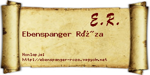 Ebenspanger Róza névjegykártya